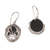 Onyx dangle earrings, 'Floral Plains' - Balinese Onyx and Sterling Silver Calla Lily Dangle Earrings (image 2e) thumbail
