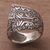 Sterling silver cocktail ring, 'Songket Knot' - Sterling Silver Cultural Cloth Cocktail Ring from Bali (image 2) thumbail