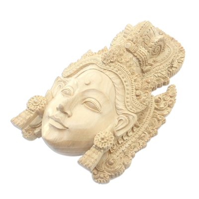 Holzmaske - Handgeschnitzte hölzerne Prinzessin-Sita-Maske aus Bali