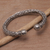 Sterling silver cuff bracelet, 'Janur Weave' - Sterling Silver Weave Motif Cuff Bracelet from Bali