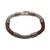 Men's sterling silver and leather bracelet, 'Royal Weave in Brown' - Men's Sterling Silver and Leather Bracelet in Brown (image 2a) thumbail