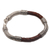 Men's sterling silver and leather bracelet, 'Royal Weave in Brown' - Men's Sterling Silver and Leather Bracelet in Brown (image 2e) thumbail