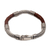 Men's sterling silver and leather bracelet, 'Royal Weave in Brown' - Men's Sterling Silver and Leather Bracelet in Brown (image 2f) thumbail