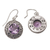 Amethyst dangle earrings, 'Swirling Dew' - Amethyst and Sterling Silver Dangle Earrings from Bali (image 2e) thumbail