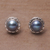 Cultured pearl button earrings, 'Eclipse Pebbles' - Cultured Pearl and 925 Silver Button Earrings from Bali (image 2) thumbail