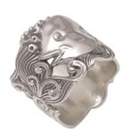 Sterling silver band ring, 'Guardian Koi' - Sterling Silver Fish-Themed Band Ring from Bali