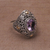 Gold-accented amethyst cocktail ring, 'Floral Mystique' - Gold-accented Amethyst Floral Cocktail Ring from Bali (image 2c) thumbail