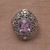 Gold-accented amethyst cocktail ring, 'Floral Mystique' - Gold-accented Amethyst Floral Cocktail Ring from Bali (image 2d) thumbail