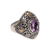 Gold-accented amethyst cocktail ring, 'Floral Mystique' - Gold-accented Amethyst Floral Cocktail Ring from Bali (image 2f) thumbail