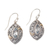 Gold-accented blue topaz dangle earrings, 'Defiant Beauty' - Gold-accented Blue Topaz Swirl Motif Dangle Earrings thumbail