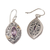 Gold accent amethyst dangle earrings, 'Defiant Beauty' - Gold Accent Amethyst Swirl Motif Dangle Earrings from Bali (image 2d) thumbail