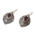 Gold accent garnet dangle earrings, 'Floral Dew' - Gold Accent Garnet Floral Dangle Earrings from Bali (image 2d) thumbail