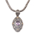 Gold accented amethyst pendant necklace, 'Floral Dew' - Gold Accented Blue Amethyst Floral Dangle Earrings from Bali