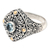 Gold-accented blue topaz cocktail ring, 'Swirling Facade' - Gold-accented Blue Topaz Swirl Motif Cocktail Ring from Bali thumbail