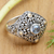 Gold-accented blue topaz cocktail ring, 'Swirling Facade' - Gold-accented Blue Topaz Swirl Motif Cocktail Ring from Bali (image 2b) thumbail