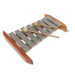 Teak wood and stainless steel xylophone, 'Balinese Tune' - Handmade Teak Wood and Stainless Steel Xylophone from Bali