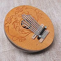 Piano de pulgar kalimba de cáscara de coco - Piano de pulgar Kalimba de cáscara de coco hecho a mano de Bali