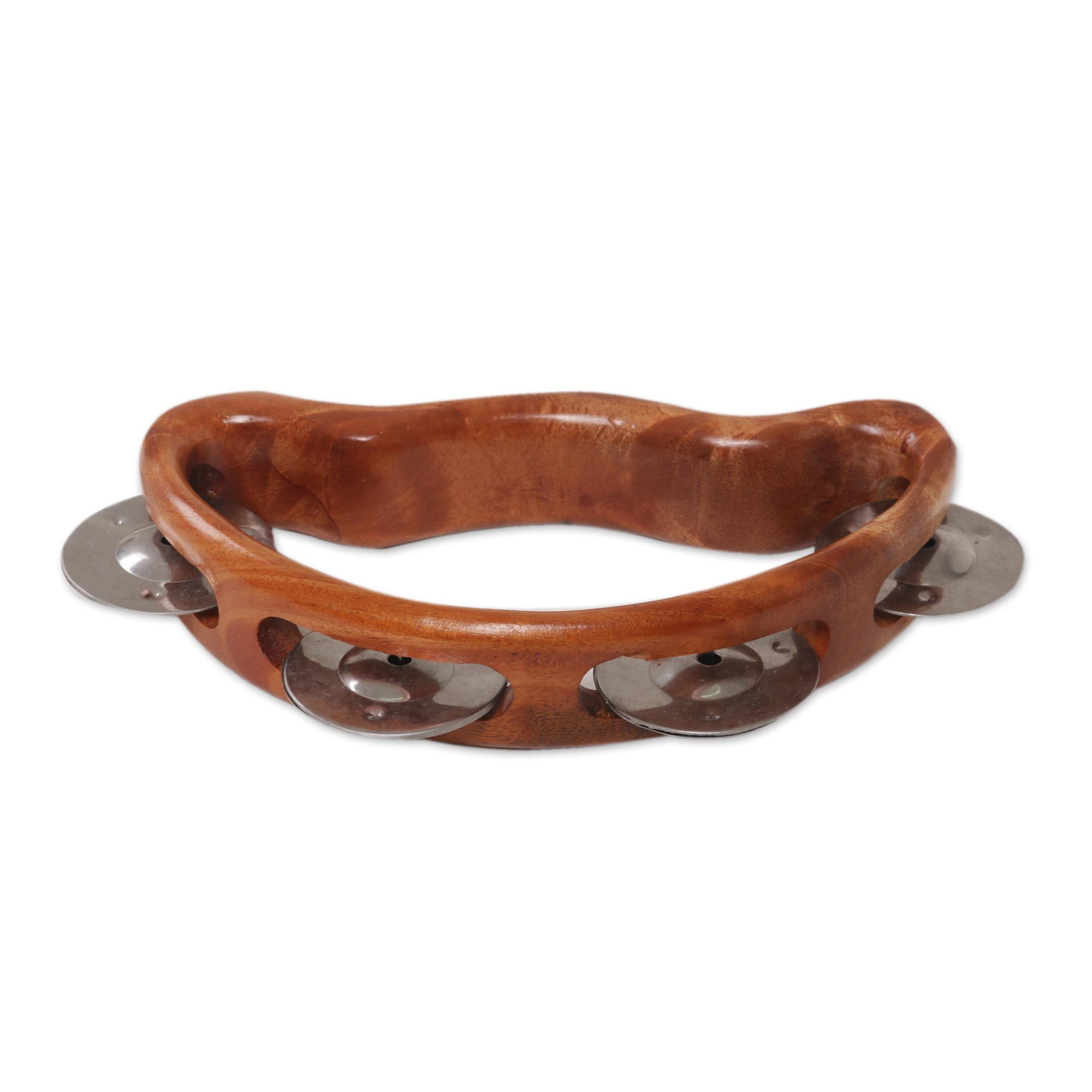 UNICEF Market Artisan Handcrafted Teak Wood Tambourine from Bali