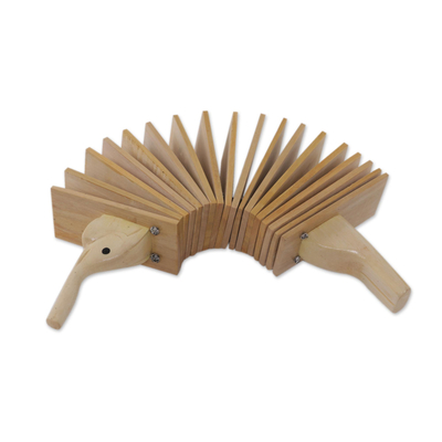 Wood Elephant-Shaped Clacker Instrument from Bali