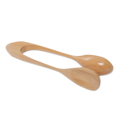 Wood percussion instrument, 'Spoons' - Handmade Wood Spoons Percussion Instrument from Bali