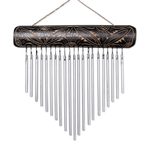 Bamboo and aluminum wind chimes, 'Melodic Dance' - Handcrafted Bamboo and Aluminum Wind Chimes from Bali