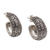 Sterling silver half-hoop earrings, 'Samsi Shrine' - Samsi Motif Sterling Silver Half-Hoop Earrings from Bali thumbail