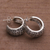 Sterling silver half-hoop earrings, 'Samsi Shrine' - Samsi Motif Sterling Silver Half-Hoop Earrings from Bali (image 2b) thumbail