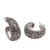 Sterling silver half-hoop earrings, 'Samsi Shrine' - Samsi Motif Sterling Silver Half-Hoop Earrings from Bali (image 2d) thumbail
