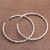 Sterling silver half-hoop earrings, 'Glimmering Memories' - Sterling Silver Hammered Motif Half-Hoop Earrings from Bali (image 2b) thumbail