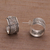 Sterling silver half-hoop earrings, 'Merajan Majesty' - Sterling Silver Openwork Half-Hoop Earrings from Bali (image 2c) thumbail