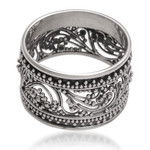 Sterling silver band ring, 'Merajan Majesty' - Sterling Silver Openwork Band Ring from Bali