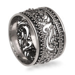 Sterling silver band ring, 'Merajan Majesty' - Sterling Silver Openwork Band Ring from Bali
