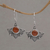 Carnelian dangle earrings, 'Falcon's Eye' - Carnelian and Sterling Silver Bird Dangle Earrings from Bali (image 2) thumbail