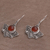 Carnelian dangle earrings, 'Falcon's Eye' - Carnelian and Sterling Silver Bird Dangle Earrings from Bali (image 2c) thumbail