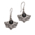 Onyx dangle earrings, 'Falcon's Eye' - Onyx and Sterling Silver Dangle Earrings from Bali thumbail