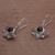 Onyx dangle earrings, 'Falcon's Eye' - Onyx and Sterling Silver Dangle Earrings from Bali (image 2c) thumbail