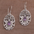 Amethyst dangle earrings, 'Daylight Lotus' - Balinese Amethyst and Sterling Silver Lotus Dangle Earrings (image 2c) thumbail