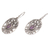 Amethyst dangle earrings, 'Daylight Lotus' - Balinese Amethyst and Sterling Silver Lotus Dangle Earrings (image 2d) thumbail