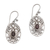 Garnet dangle earrings, 'Daylight Lotus' - Balinese Garnet and Sterling Silver Lotus Dangle Earrings thumbail