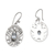 Blue topaz dangle earrings, 'Daylight Lotus' - Blue Topaz and Sterling Silver Lotus Dangle Earrings (image 2d) thumbail
