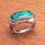 Men's quartz ring, 'Ancient Wisdom' - Men's Green Quartz Ring from Indonesia (image 2b) thumbail