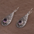 Amethyst-Ohrhänger - Tropfenförmige Amethyst-Ohrhänger mit Spiralmotiv aus Bali