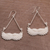 Bone dangle earrings, 'Fly Home' - Bone and Sterling Silver Wing Dangle Earrings from Bali (image 2b) thumbail