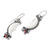 Garnet dangle earrings, 'Crescent Moons' - Garnet and Silver Crescent Moon Dangle Earrings from Bali (image 2c) thumbail
