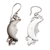 Garnet dangle earrings, 'Crescent Moons' - Garnet and Silver Crescent Moon Dangle Earrings from Bali (image 2e) thumbail