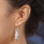 Garnet dangle earrings, 'Crescent Moons' - Garnet and Silver Crescent Moon Dangle Earrings from Bali (image 2f) thumbail