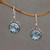 Blue topaz dangle earrings, 'Sparkling Haven' - Handcrafted Blue Topaz and Sterling Silver Dangle Earrings (image 2) thumbail