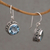 Blue topaz dangle earrings, 'Sparkling Haven' - Handcrafted Blue Topaz and Sterling Silver Dangle Earrings (image 2b) thumbail