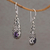 Amethyst dangle earrings, 'Dangling Vines' - Handcrafted Amethyst and Sterling Silver Dangle Earrings (image 2b) thumbail
