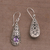 Amethyst dangle earrings, 'Dangling Vines' - Handcrafted Amethyst and Sterling Silver Dangle Earrings (image 2d) thumbail